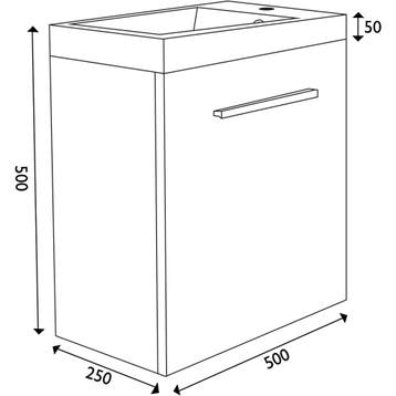 Xellanz Emma Fonteinkastje met Wastafel - 50x25x50cm -, Ophalen of Verzenden, Nieuw