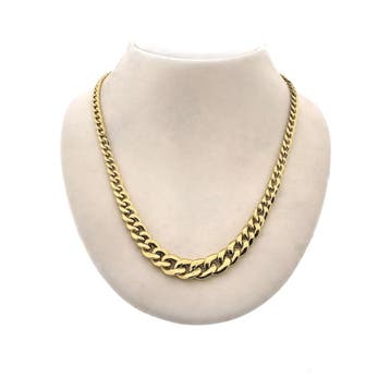 Gouden gourmetschakel collier (Ketting), Sieraden, Tassen en Uiterlijk, Kettingen, Ophalen of Verzenden, Gebruikt, Goud, Goud