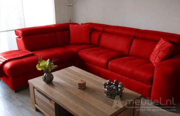 Hoekbank Harderwijk - hoekbanken - Rood, Nieuw, Stof