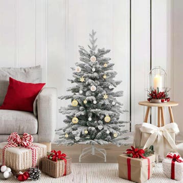 vidaXL Kerstbal Set 40 st Wit en Goud Ø 6 cm Kunststof, Verzenden, Nieuw