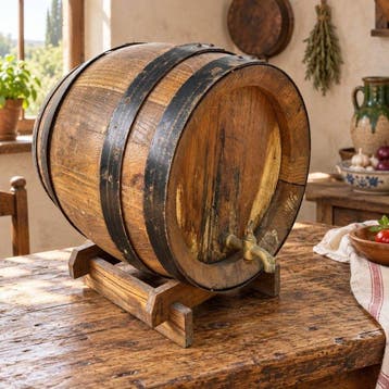 Vat - Hout, IJzer, Italiaanse asbak uit het begin van de 20e