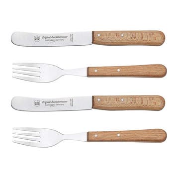 RÖR Solingen Ontbijtmes Buckels – Lemmet 11,5 cm – Set, Ophalen of Verzenden, Nieuw, Rvs of Chroom