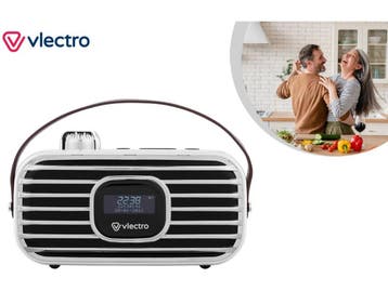 Vlectro Retro DAB+ Radio - DAB+ radio - Bluetooth speaker -, Verzenden, Nieuw