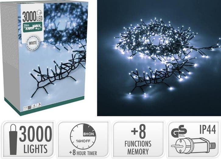 2dekans | Treecluster – Kerstboomverlichting 3000 LED – Wit, Diversen, Kerst, Zo goed als nieuw, Ophalen of Verzenden