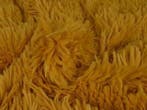 Langharig bont stof – Okergeel, 120 cm of meer, Geel, Ophalen of Verzenden, Polyester