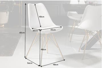 Design stoel SCANDINAVIA MEESTERSTUK witgouden poten - 41698, Ophalen of Verzenden, Nieuw