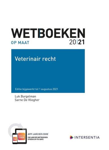 Wetboek Veterinair recht   UGent 2021 9789400013926, Zo goed als nieuw