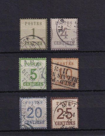 Frankrijk 1870 - Elzas-Lotharingen, verzameling postzegels -, Gestempeld