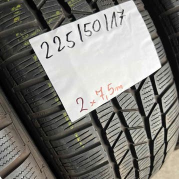 2 x Continental 225-50-17 Winterbanden 7,5mm, Gebruikt, 17 inch, Band(en), Personenwagen