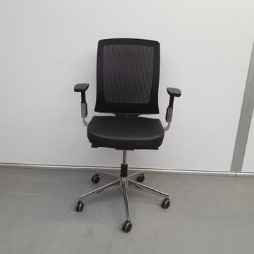 Bureaustoel Mirco Deluxe Van Cas - zwart leer, Ophalen of Verzenden, Nieuw