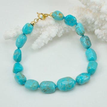 Turquoise - Zilver, Verguld, Zonder reserveprijs - Armband -