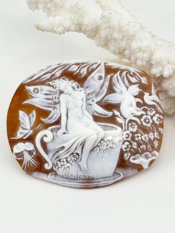 CASSIS MADAGASCARIENSIS - Cameo - Handgesneden camee