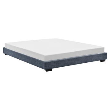 Houten bed Laag linnen met bedbodem 180x200 cm donkergrijs, Huis en Inrichting, Slaapkamer | Bedden, Verzenden, Nieuw