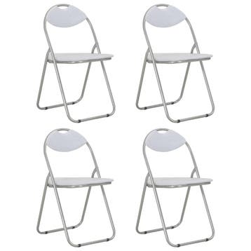 vidaXL Opklapbare stoelen, 4 stuks, wit kunstleer, Huis en Inrichting, Verzenden, Nieuw, Wit