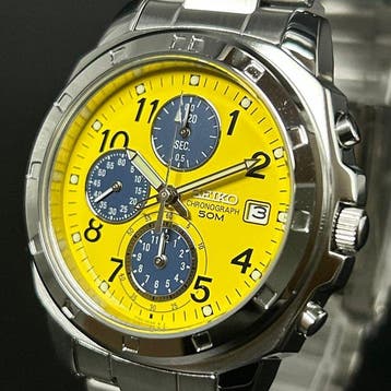 Seiko - Chronograph - Quartz - Yellow Dial - Zonder