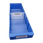 Stellingbak, 495x150x80 mm, blauw kunststof, gebruikt, Ophalen of Verzenden