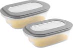 Sunware Kaasdoos Transparant/Grijs met deksel Set van 2, Ophalen of Verzenden, Nieuw