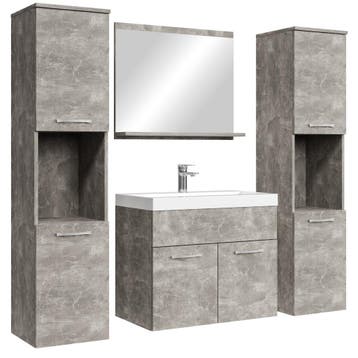 Badkamermeubel Set Montreal XL 60 x 35 cm Grijs Badmeubel, Huis en Inrichting, Badkamer | Badkamermeubels, Verzenden, Nieuw, Wastafelkast