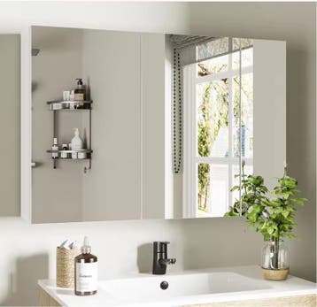 Witte Badkamer Spiegelkast – Wandkast met 3 Deuren, Verzenden, Nieuw