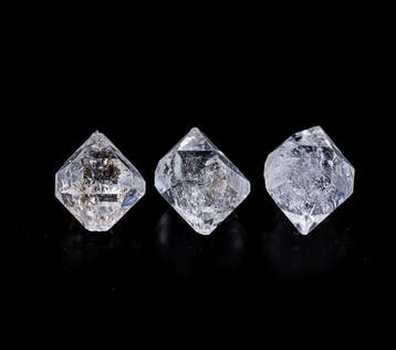Zeldzame partij van 3 Herkimer-diamanten — 9,33 karaat