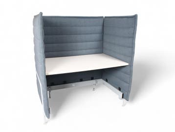Vitra Alcove Plus Desk, formaat M, grijs-blauw met wit, Overige plaatsen, Ophalen of Verzenden, Gebruikt, Bureau