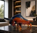sculptuur, Murano stijl GROTE glazen stier 12 kilo 71 CM