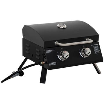 Gasgrill BBQ Opvouwbaar Met 2 Branders En Deksel, Afleesbare, Verzenden