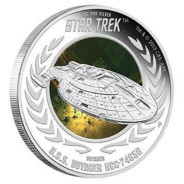 Tuvalu. 1 Dollar 2015 Star Trek™ - Voyager NCC-74656 - 1 Oz