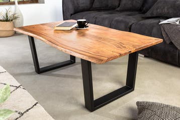 Massief houten salontafel MAMMUT 120 cm Acacia naturel, Ophalen of Verzenden, Nieuw