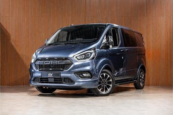 Ford Transit Custom 2.0 TDCI 185 PK Sport | Marge | BPM & BT, Automaat, Gebruikt, Zwart, Blauw
