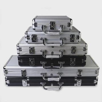 Aluminium Poker Chip Koffer - Zwart/Zilver - 100-500 Chips, Verzenden, Nieuw