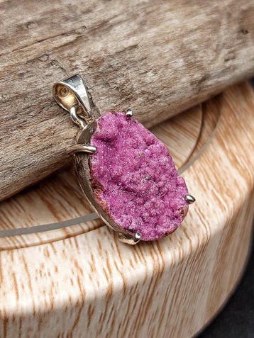 Uniek sieraad van 925 zilver met kobaltcalciet, extra