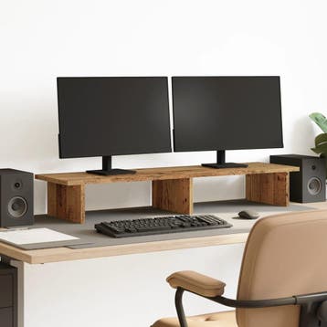 vidaXL Monitorstandaard 100x27x15 cm bewerkt hout oud, Verzenden, Nieuw