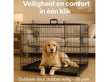 Flamingo Hondenbench XXL - Opvouwbare Draadkooi - Voor Grote, Verzenden, Zo goed als nieuw