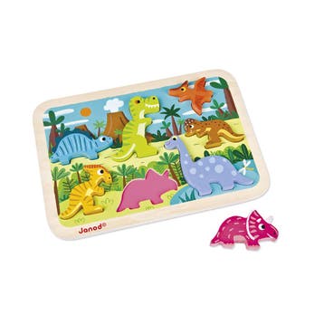 Janod houten puzzel dinosaurus - ed van €19,99 voor €17,99, Ophalen of Verzenden, Nieuw