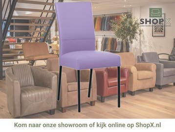 Leren eetkamerstoel Real - Toledo Lila (lichtpaars) - Poten, Huis en Inrichting, Stoelen, Overige kleuren, Nieuw, Ophalen of Verzenden
