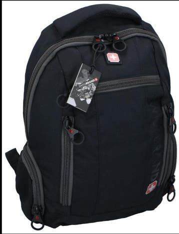 SWISSBRAND Rugzak Zwart – Schooltas / Werktas – Nieuw, Verzenden, Nieuw, 25 tot 40 cm, 30 tot 45 cm