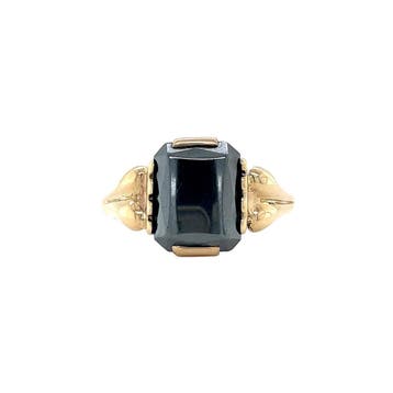 Gouden vintage ring met hematiet 14 kt, Ophalen of Verzenden, Nieuw