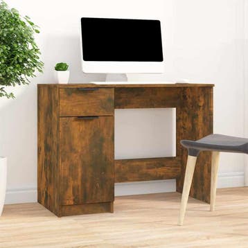 vidaXL Bureau 100x50x75 cm bewerkt hout gerookt eikenkleurig, Verzenden, Nieuw