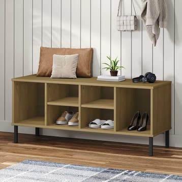 vidaXL Schoenenrek met metalen poten OSLO 106x35x45cm, Verzenden, Nieuw