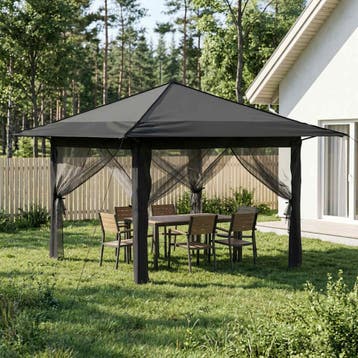 vidaXL Gazebo met 4 Zijwanden Lichtgrijs en antracietkleurig, Verzenden, Nieuw