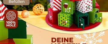 Adventskalender Doppelsteen Hout Rond (Voor in Huis), Verzenden, Nieuw