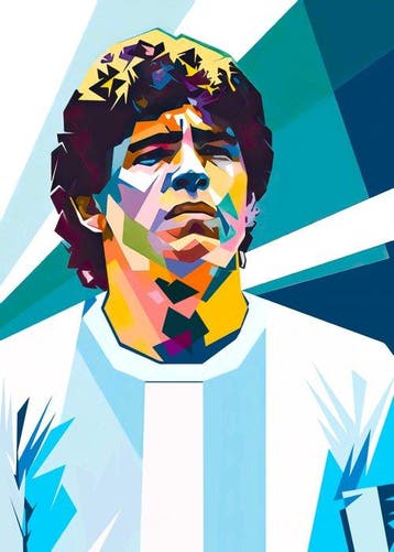I_KONIQ - MARADONA - EL REY cubism style, Nieuw
