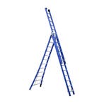 Eurostairs Reform ladder 3 delig BLAUW gecoat, Verzenden, Nieuw, Ladder