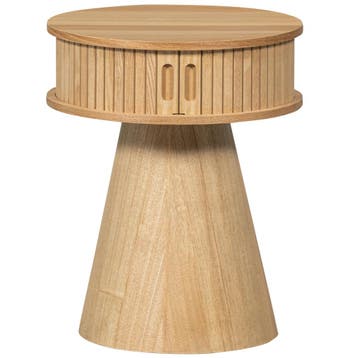WOOOD Essentials Karri nachtkastje rond hout naturel, Nieuw