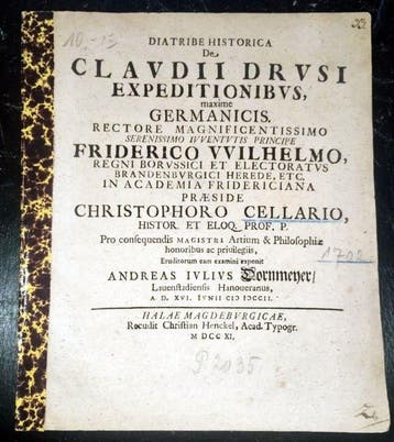 Cellarius, Christoph (praes.) und Andreas Julius Dornmeyer, Antiek en Kunst