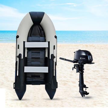 Rubberboot - 330 cm - Lattenbodem - Tohatsu 4 pk, Watersport en Boten, Rubberboten, Ophalen of Verzenden, Nieuw, Buitenboordmotor
