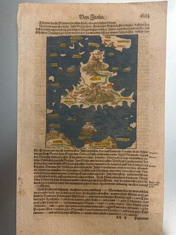 Italië - Sicilië; Sebastian Münster (1489 – 1552) -, Nieuw