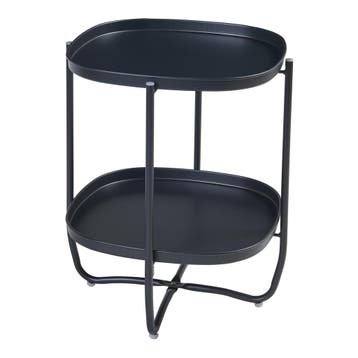 Tuintafel Sandefjord bijzettafel metaal 57,5x46x46cm zwart [, Tuin en Terras, Tuintafels, Verzenden, Nieuw