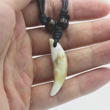 Tibetaanse Wolfstand Ketting - Imitatie Bot Amulet voor Here